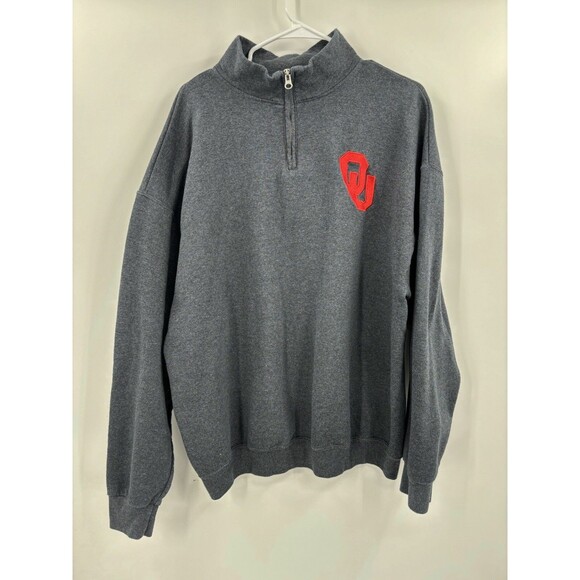 Jerzees  Nublend  1/4 Zip Sweatshirt Size 2XL Oklahoma Sooners - Picture 1 of 11